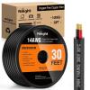 Nilight 50FT 14AWG Oxygen-Free Copper Wire Red Black Electrical Wire Stranded PVC Cord 2 Conductor Parallel 300V DC Flexible Extension Cords for LED Strips Lamps Lighting(2 Conductor)