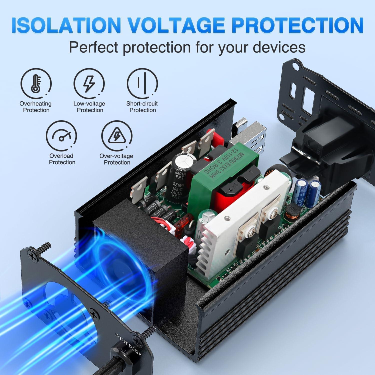 image:imageNilight 10028W 2 Pack Cigarette Lighter Male Plug with Leads 10Amp Fuse with LED Light Car Replacement Cigar Male Socket Plug Extension Cable150W USBPD 110V Outlet