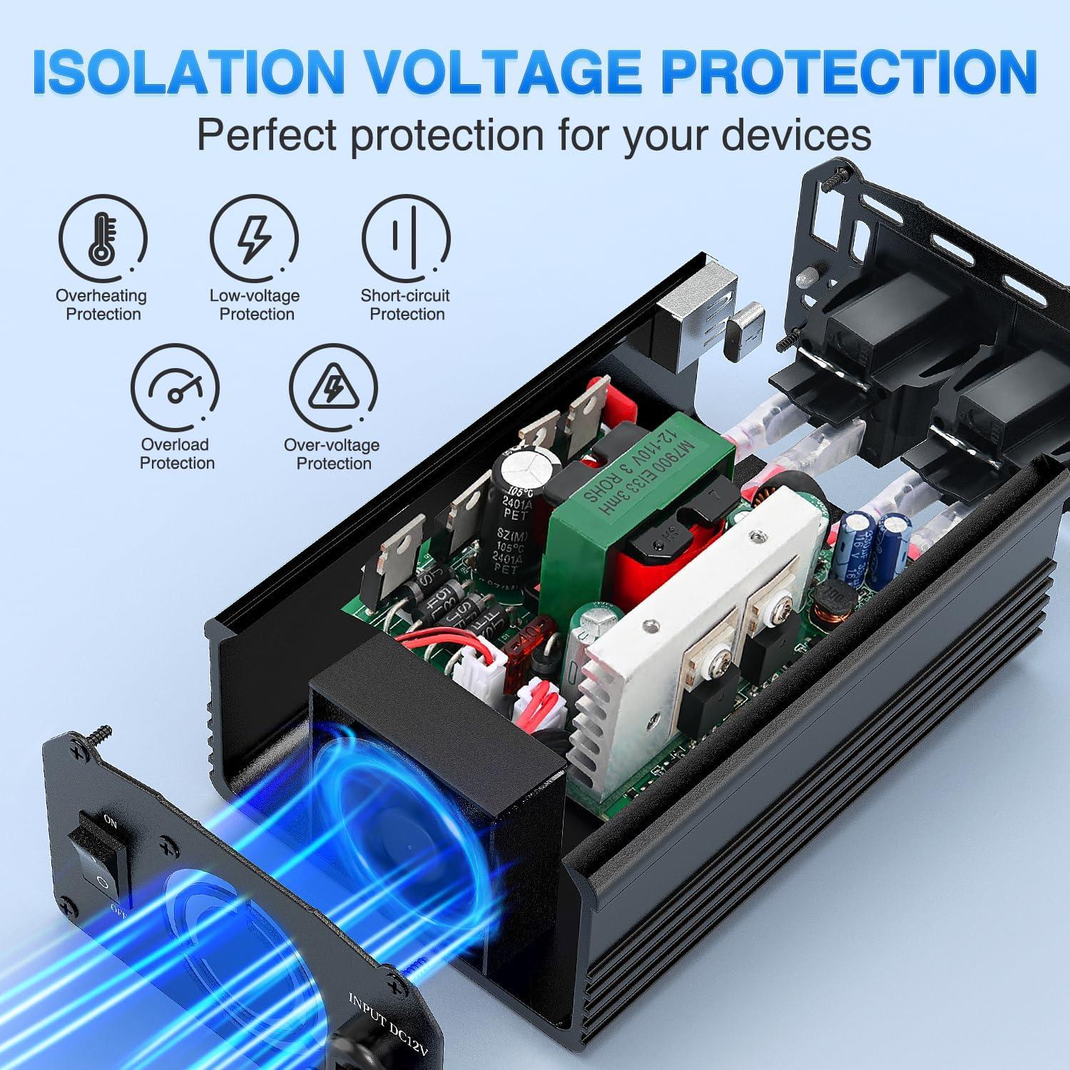 image:imageNilight 10028W 2 Pack Cigarette Lighter Male Plug with Leads 10Amp Fuse with LED Light Car Replacement Cigar Male Socket Plug Extension Cable300W USBPD 110V Outlet2