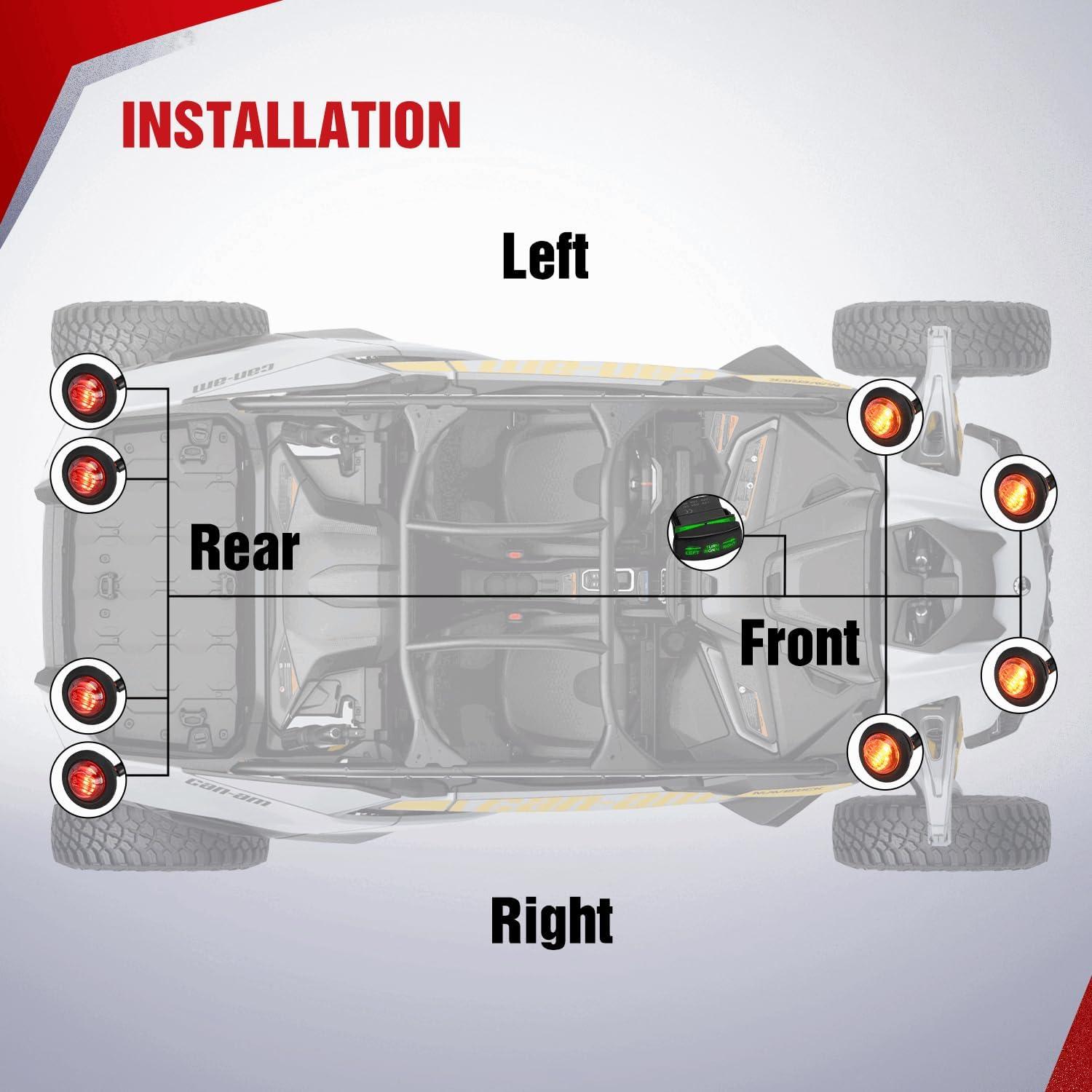 image:imageNilight 14AWG 18AWG LED Light Bar Wiring Harness Kit with Pulse Power Plug Connector 12V On Off 5Pin Rocker Switch Relay Fuse for Polaris RZR General Ranger Pulse Bus bar 3 Leads BlueUTV Turn Signal Wiring Harness KitHorizontal