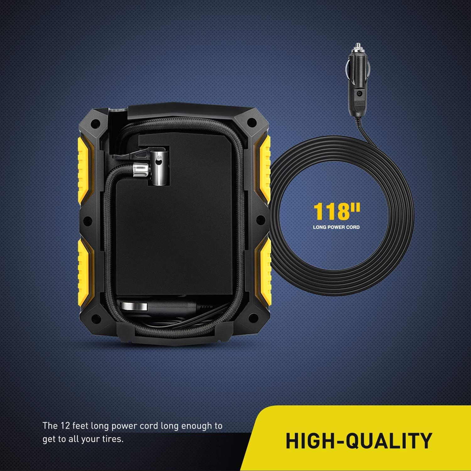 image:imageNilight 50028R BlackYellow 12V DC 150 PSI Air Compressor Pump Portable Digital Auto Tire Car Truck Bicycle RV and Other Inflatables 2 Years Warran