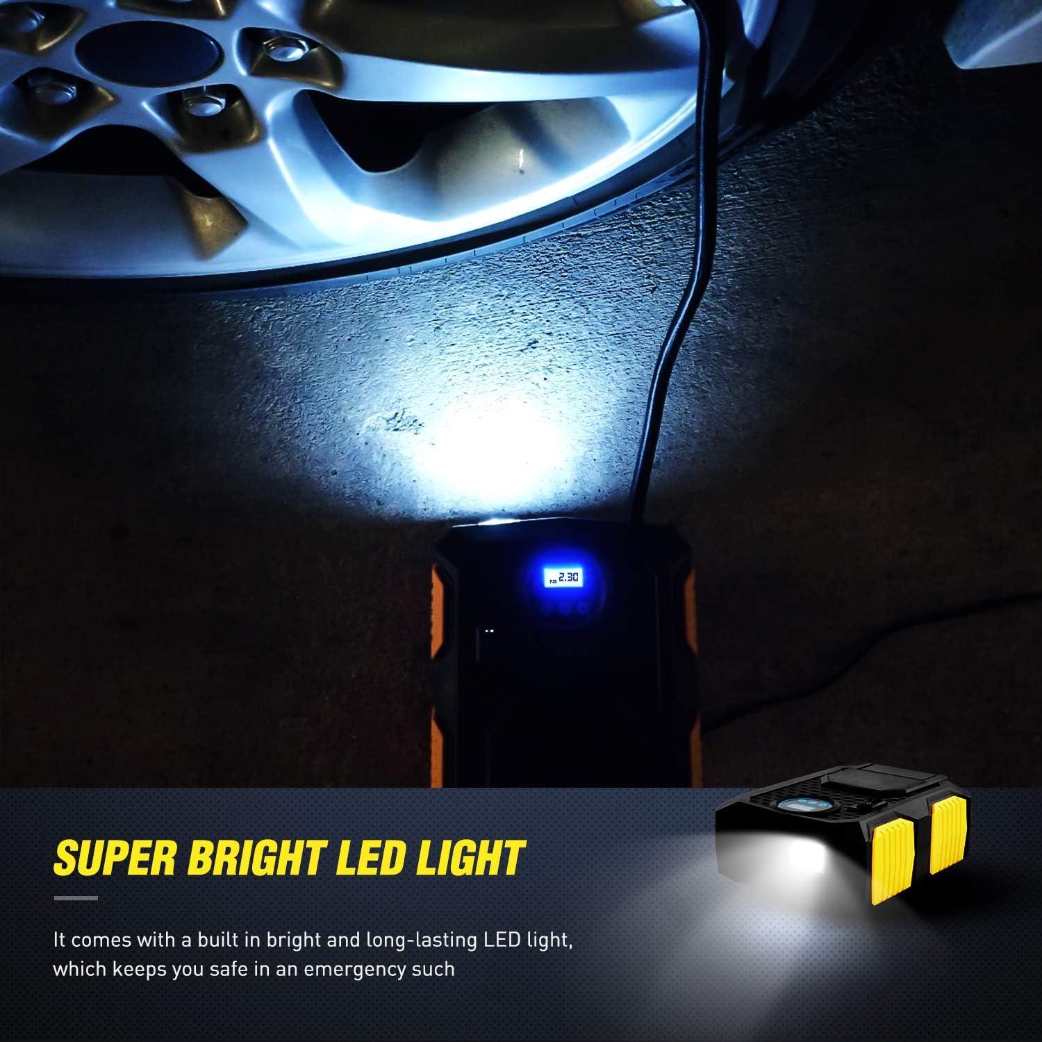 image:imageNilight 50028R BlackYellow 12V DC 150 PSI Air Compressor Pump Portable Digital Auto Tire Car Truck Bicycle RV and Other Inflatables 2 Years Warran