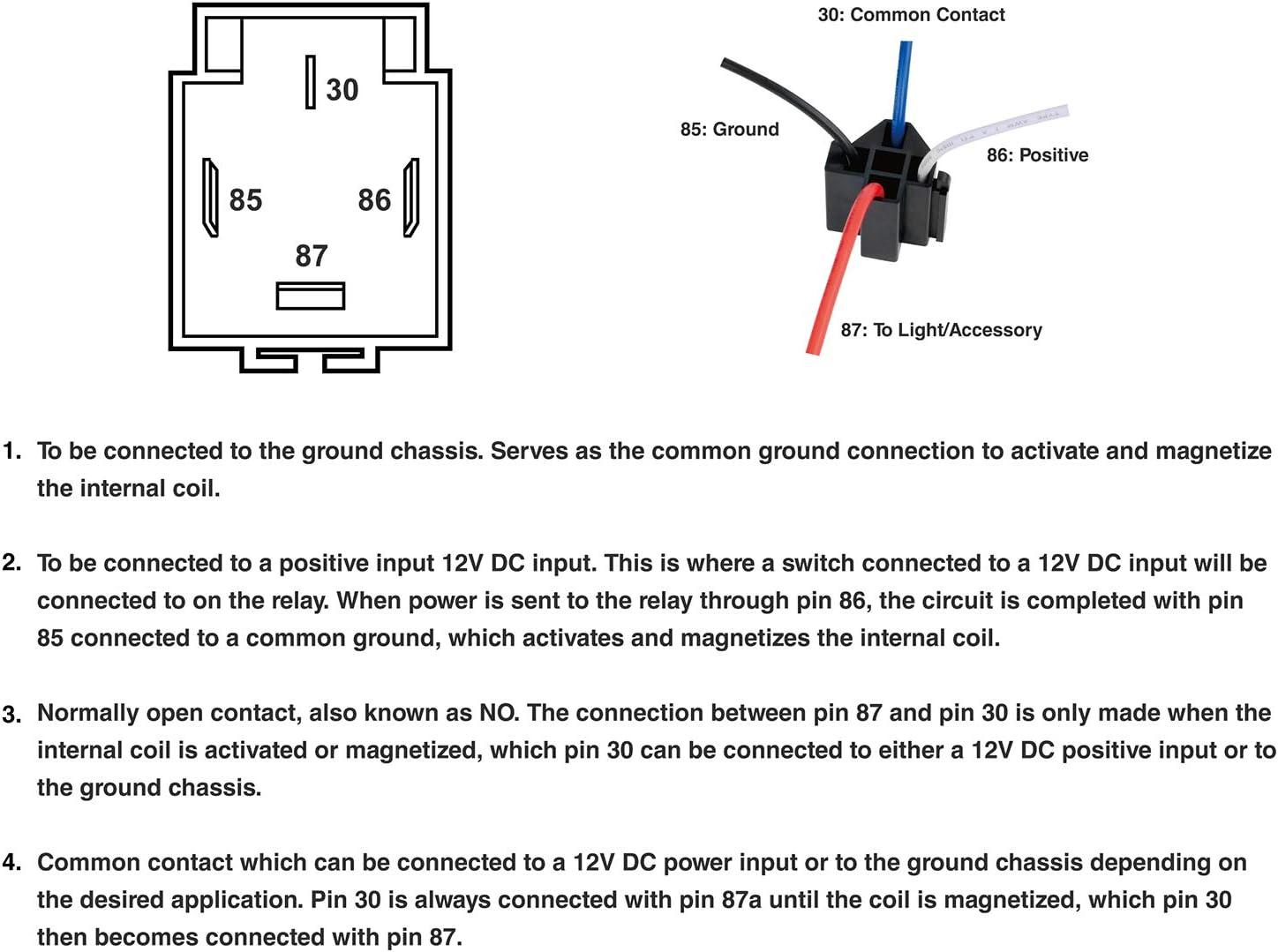 image:imageNilight Electric Fuel Pump Relay Kit Wiring Harness 40 AMP Relay Heavy Duty 10 Gauge Cables w30 AMP Blade Fuse 12V System for Trucks Cars RVs Marine Boats TrailersFuse Relay 5 Pack