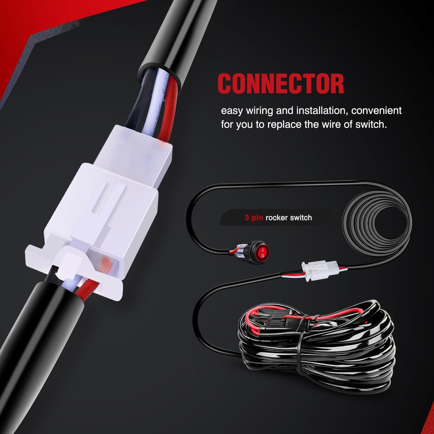 image:imageNilight Off Road ATVJeep LED Light Bar Wiring Harness Kit 40 Amp Relay Onoff Switch