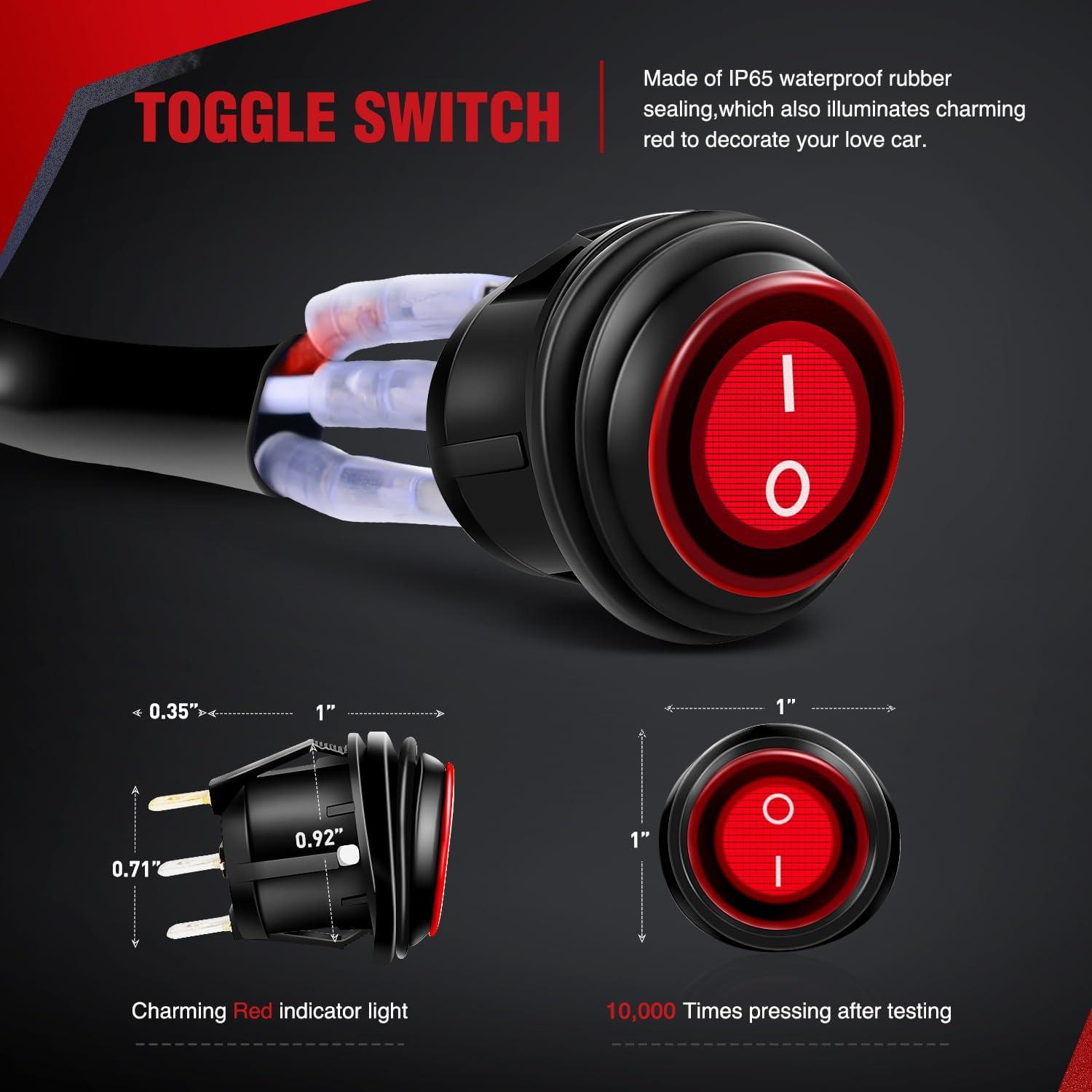 image:imageNilight Off Road ATVJeep LED Light Bar Wiring Harness Kit 40 Amp Relay Onoff Switch