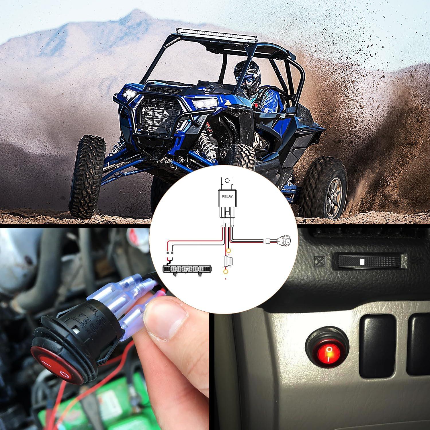 image:imageNilight Off Road ATVJeep LED Light Bar Wiring Harness Kit 40 Amp Relay Onoff Switch