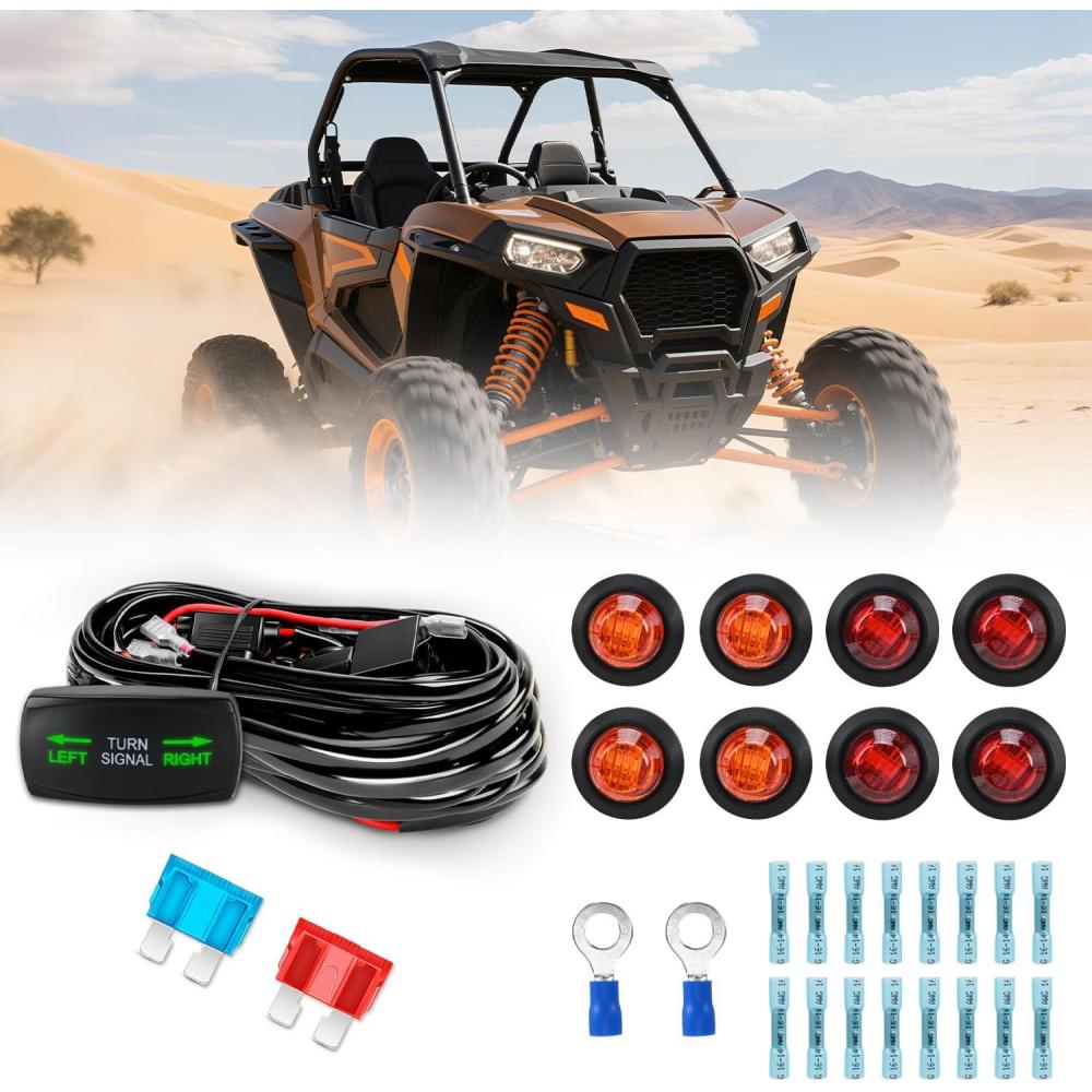 image:imageNilight 14AWG 18AWG LED Light Bar Wiring Harness Kit with Pulse Power Plug Connector 12V On Off 5Pin Rocker Switch Relay Fuse for Polaris RZR General Ranger Pulse Bus bar 3 Leads BlueUTV Turn Signal Wiring Harness KitHorizontal