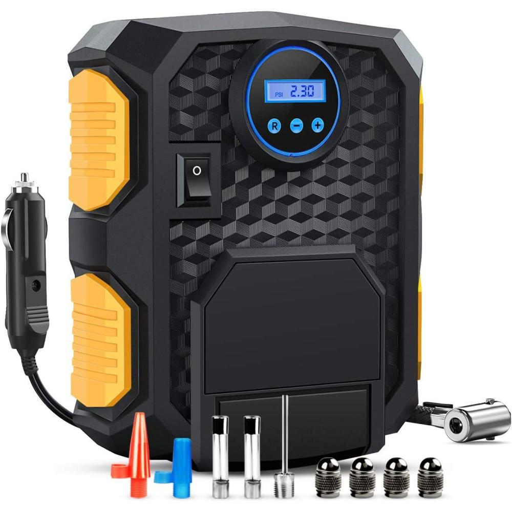 image:imageNilight 50028R BlackYellow 12V DC 150 PSI Air Compressor Pump Portable Digital Auto Tire Car Truck Bicycle RV and Other Inflatables 2 Years Warran