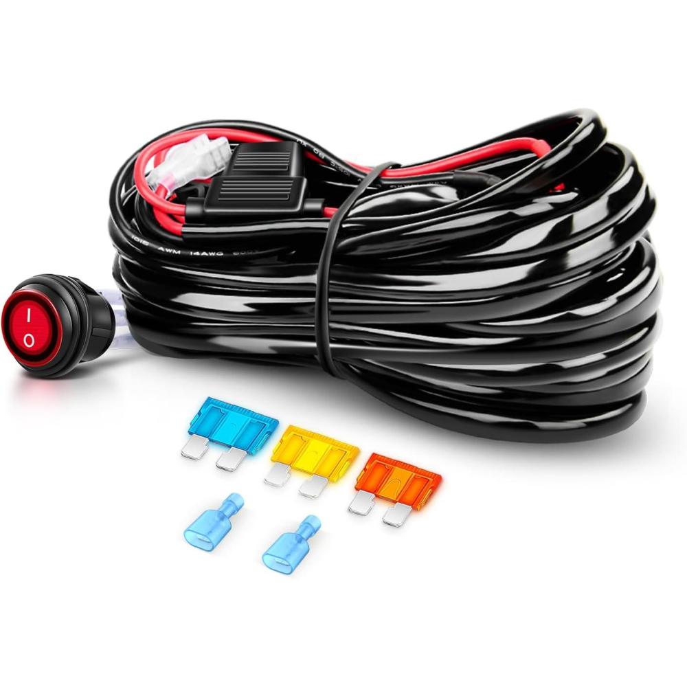 image:imageNilight Off Road ATVJeep LED Light Bar Wiring Harness Kit 40 Amp Relay Onoff Switch