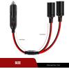 Nilight 10028W 2 Pack Cigarette Lighter Male Plug with Leads 10Amp Fuse with LED Light Car Replacement Cigar Male Socket Plug Extension Cable(1 to 2 Cigarette Lighter Splitter)