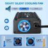 Nilight 10028W 2 Pack Cigarette Lighter Male Plug with Leads 10Amp Fuse with LED Light Car Replacement Cigar Male Socket Plug Extension Cable(150W USB*2 110V Outlet)