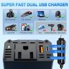 Nilight 10028W 2 Pack Cigarette Lighter Male Plug with Leads 10Amp Fuse with LED Light Car Replacement Cigar Male Socket Plug Extension Cable(150W USB+PD 110V Outlet)