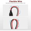 Nilight 10028W 2 Pack Cigarette Lighter Male Plug with Leads 10Amp Fuse with LED Light Car Replacement Cigar Male Socket Plug Extension Cable(2 Pack Male Plug)