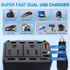Nilight 10028W 2 Pack Cigarette Lighter Male Plug with Leads 10Amp Fuse with LED Light Car Replacement Cigar Male Socket Plug Extension Cable(300W USB+PD 110V Outlet*2)