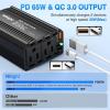 Nilight 10028W 2 Pack Cigarette Lighter Male Plug with Leads 10Amp Fuse with LED Light Car Replacement Cigar Male Socket Plug Extension Cable(300W USB+PD 110V Outlet*2)