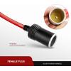 Nilight 10028W 2 Pack Cigarette Lighter Male Plug with Leads 10Amp Fuse with LED Light Car Replacement Cigar Male Socket Plug Extension Cable(6ft Cigarette Lighter Red)