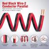 Nilight 100FT 12AWG Copper Clad Aluminum Wire 12/2 Gauge Red Black CCA Electrical Cable 2 Conductor Parallel 12V/24V DC Flexible Extension Cords for Car Audio Radio Speaker Amplifier(18AWG-100FT)