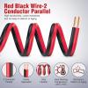 Nilight 100FT 12AWG Copper Clad Aluminum Wire 12/2 Gauge Red Black CCA Electrical Cable 2 Conductor Parallel 12V/24V DC Flexible Extension Cords for Car Audio Radio Speaker Amplifier(16AWG-100FT)