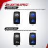 Nilight 14AWG 18AWG LED Light Bar Wiring Harness Kit with Pulse Power Plug Connector 12V On Off 5Pin Rocker Switch Relay Fuse for Polaris RZR General Ranger Pulse Bus bar – 3 Leads Blue(16# Spot Lights-2 Leads)