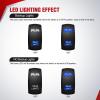 Nilight 14AWG 18AWG LED Light Bar Wiring Harness Kit with Pulse Power Plug Connector 12V On Off 5Pin Rocker Switch Relay Fuse for Polaris RZR General Ranger Pulse Bus bar – 3 Leads Blue(16# Rear Lights-2 Leads)
