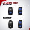 Nilight 14AWG 18AWG LED Light Bar Wiring Harness Kit with Pulse Power Plug Connector 12V On Off 5Pin Rocker Switch Relay Fuse for Polaris RZR General Ranger Pulse Bus bar – 3 Leads Blue(16# Lighted Whip-2 Leads)