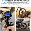 Nilight Digital Tire Pressure Gauge Medium 250 PSI Air Chuck and Compressor Accessories Heavy Duty with Rubber Hose and Quick Connect Coupler for 0.1 Display Resolution