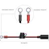Nilight Female Cigarette Lighter Outlet 3Ft + Eyelet Terminal Plug and Blade Fuse Holder 12V 16AWG Heavy Duty Cable Accessory DC Power 12 24Volt Socket for Car Tire Inflator Air Pump(Cigarette Lighter Socket to O ring Harness)