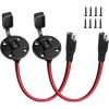 Nilight 2 Pack 12AWG SAE Power Socket Sidewall Port Quick Connect Flush Mount Connector Plug 2Pin Cable with 8 Screws for Solar Panel Generator Battery Charger