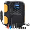 Nilight 50028R Black/Yellow 12V DC 150 PSI Air Compressor Pump Portable Digital Auto Tire Car, Truck, Bicycle, RV and Other Inflatables, 2 Years Warran
