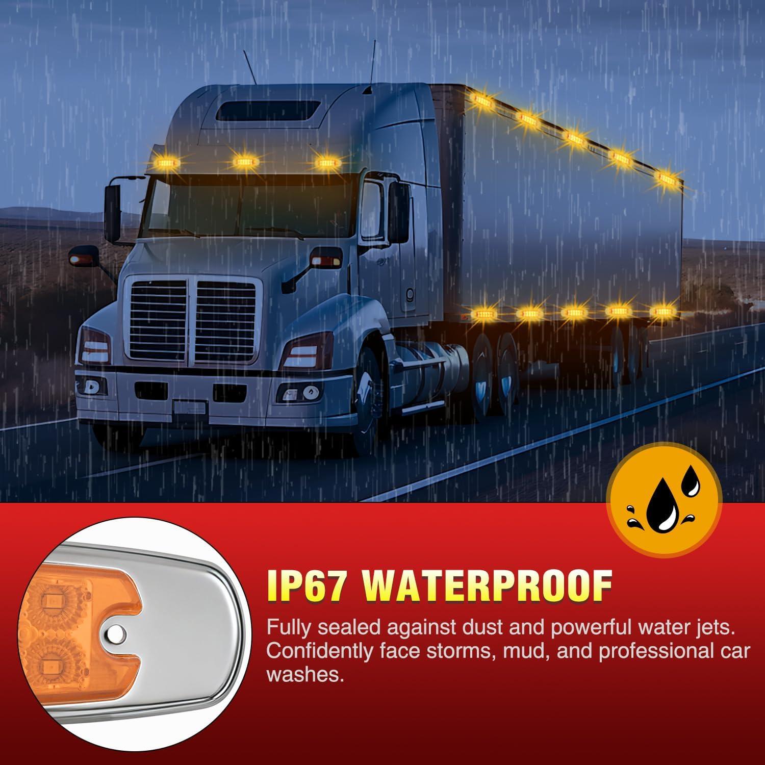 image:imageNilight TL14 10PCS 38 6 Amber Indicator Rear Side Truck Trailer RV Cab Boat Bus Lorry LED Marker Clearance LightAmber 20Pcs