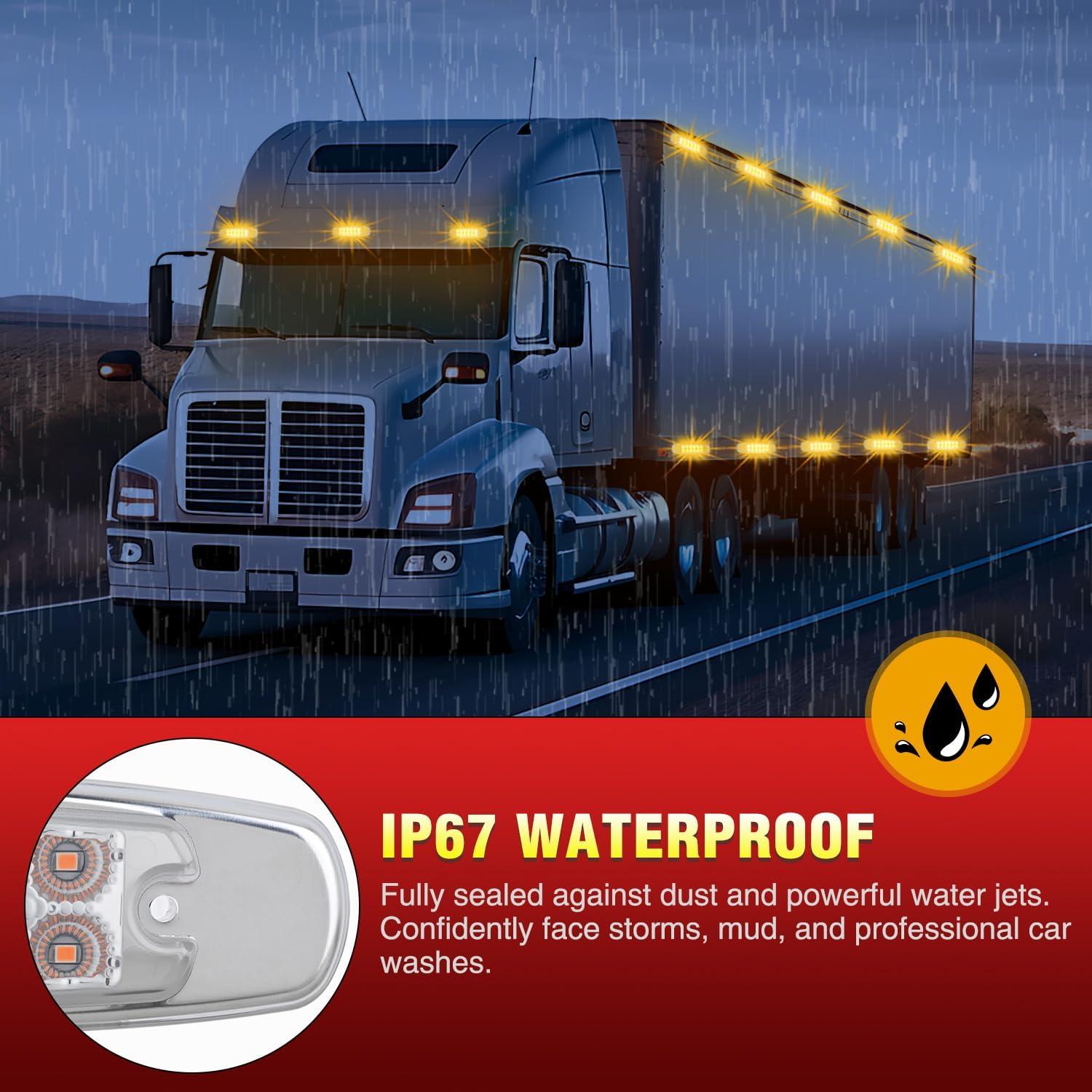 image:imageNilight TL14 10PCS 38 6 Amber Indicator Rear Side Truck Trailer RV Cab Boat Bus Lorry LED Marker Clearance LightClear Amber