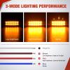 Nilight 10 Pack 6.3 Inch Rectangle Amber Side Marker Lights 12 LED 3 Functions (High/Low/Strobe) IP67 Waterproof Stainless Steel Chrome Bezel 12V Surface Mount for Truck Trailer RV SUV Boat