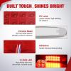 Nilight 10 Pack 6.3 Inch Rectangle Red Side Marker Lights 12 LED 3 Functions (High/Low/Strobe) IP67 Waterproof Stainless Steel Chrome Bezel 12V Surface Mount for Truck Trailer RV SUV Boat