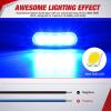 Nilight 10PCS Blue Oval Side Marker Lights 4 LED 3.7 Inch Clearance Lamp IP68 Waterproof DC 12-24V with Chrome Bezel Universal for Car Auto Truck Bus Trailer Boat Deck