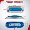 Nilight 10PCS Blue Oval Side Marker Lights 4 LED 3.7 Inch Clearance Lamp IP68 Waterproof DC 12-24V with Chrome Bezel Universal for Car Auto Truck Bus Trailer Boat Deck