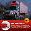 Nilight 10PCS Red Oval Side Marker Lights 4 LED 3.7 Inch Clearance Lamp IP68 Waterproof DC 12-24V with Chrome Bezel Universal for Car Auto Truck Bus Trailer Boat Deck