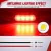 Nilight 10PCS Red Oval Side Marker Lights 4 LED 3.7 Inch Clearance Lamp IP68 Waterproof DC 12-24V with Chrome Bezel Universal for Car Auto Truck Bus Trailer Boat Deck