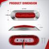 Nilight 10PCS Red Oval Side Marker Lights 4 LED 3.7 Inch Clearance Lamp IP68 Waterproof DC 12-24V with Chrome Bezel Universal for Car Auto Truck Bus Trailer Boat Deck