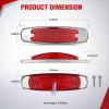 Nilight 20 Pack 6.3 Inch Rectangle Amber Red Side Marker Lights 12 LED 3 Functions (High/Low/Strobe) IP67 Waterproof Stainless Steel Chrome Bezel 12V Surface Mount for Truck Trailer RV SUV Boat