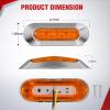 Nilight 20PCS Amber Oval Side Marker Lights 4 LED 3.7 Inch Clearance Lamp IP68 Waterproof DC 12-24V with Chrome Bezel Universal for Car Auto Truck Bus Trailer Boat Deck