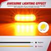 Nilight 20PCS Amber Oval Side Marker Lights 4 LED 3.7 Inch Clearance Lamp IP68 Waterproof DC 12-24V with Chrome Bezel Universal for Car Auto Truck Bus Trailer Boat Deck
