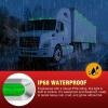 Nilight 20PCS Amber Red Oval Side Marker Lights 4 LED 3.7 Inch Clearance Lamp IP68 Waterproof DC 12-24V with Chrome Bezel Universal for Car Auto Truck Bus Trailer Boat Deck(Green)
