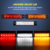 Nilight 20PCS Amber Red Oval Side Marker Lights 4 LED 3.7 Inch Clearance Lamp IP68 Waterproof DC 12-24V with Chrome Bezel Universal for Car Auto Truck Bus Trailer Boat Deck(Amber Red White 30Pcs)