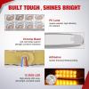 Nilight 20PCS Amber Red Oval Side Marker Lights 4 LED 3.7 Inch Clearance Lamp IP68 Waterproof DC 12-24V with Chrome Bezel Universal for Car Auto Truck Bus Trailer Boat Deck(Clear Amber)