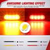Nilight 20PCS Amber Red Oval Side Marker Lights 4 LED 3.7 Inch Clearance Lamp IP68 Waterproof DC 12-24V with Chrome Bezel Universal for Car Auto Truck Bus Trailer Boat Deck(Amber Red 20Pcs)