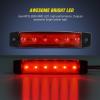 Nilight 20PCS Amber Red Oval Side Marker Lights 4 LED 3.7 Inch Clearance Lamp IP68 Waterproof DC 12-24V with Chrome Bezel Universal for Car Auto Truck Bus Trailer Boat Deck(Red)