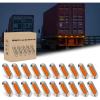 Nilight 20PCS Amber Oval Side Marker Lights 4 LED 3.7 Inch Clearance Lamp IP68 Waterproof DC 12-24V with Chrome Bezel Universal for Car Auto Truck Bus Trailer Boat Deck