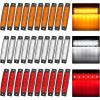 Nilight 20PCS Amber Red Oval Side Marker Lights 4 LED 3.7 Inch Clearance Lamp IP68 Waterproof DC 12-24V with Chrome Bezel Universal for Car Auto Truck Bus Trailer Boat Deck(Amber Red White 30Pcs)