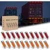 Nilight 20PCS Amber Red Oval Side Marker Lights 4 LED 3.7 Inch Clearance Lamp IP68 Waterproof DC 12-24V with Chrome Bezel Universal for Car Auto Truck Bus Trailer Boat Deck(Amber Red 20Pcs)