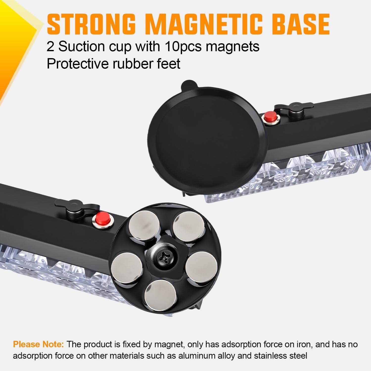 image:imageNilight 12LED Wireless Emergency Strobe Light Red White Blue 14 Magnetic Mount Mini Light Bar 12V Rooftop Powered Hazard Warning Flashing Lights for Car Truck Trailer Snow Plow Construction VehiclesRed White Blue